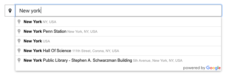 Thorium Builder - Google Map API Search Place