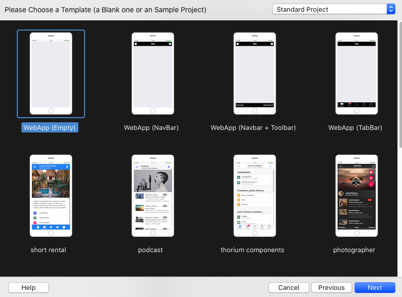 Thorium  Builder - New Project