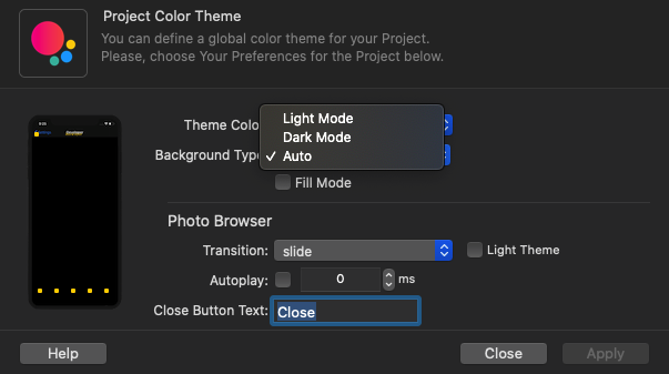 New Auto Theme for PWA